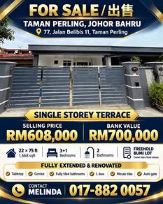 Full Loan Renovated Taman Perling Belibis Single storey terrace