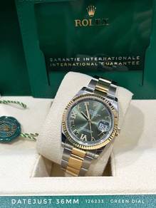 Rolex Datejust 36mm 126233 Green Roman diamond