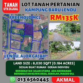 [Tanah Murah] Lot Tanah Pertanian di Lendu, Alor Gajah