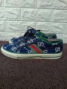 uk8 Gucci  Tennis 1977 GG Canvas Low