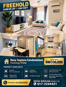 NEAR LRT Desa Impiana Condominium, Puchong Prima, Puchong FOR SALE