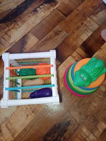 Elastic band basket toys + stacking rings 