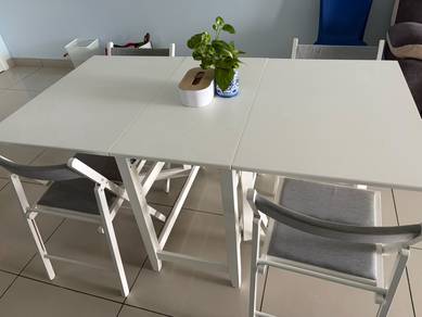 NORDEN / FRÖSVI Table and 4 chairs, white/Knisa