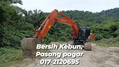 Excavator Bersih Kebun & Rata Tanah & Tolak Hutan
