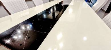 6ft Synthetic Marble Dining Table