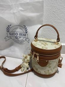 Guoo Bear 奶油色熊熊印花手提斜挎包