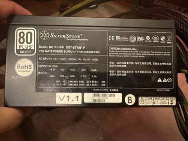 Silverstone 750W PSU Power Supply Unit, Silver