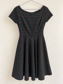 green and brown colored dress