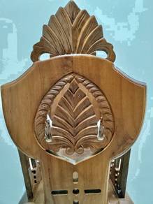 Vintage Solid Wood Carved Magazine Rack
