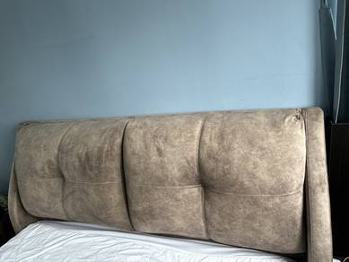 Queen Size Upholstered Bed Frame – Beige