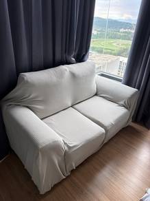 2-Seater Corduroy Sofa with Fitted Cover