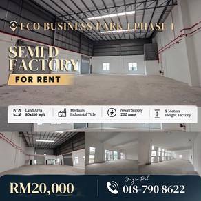 Eco Business Park 1 Phase 1 Semi D Factory Medium Industrial for Rent