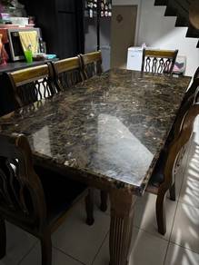 Marble Dining Table 8 Set Chair