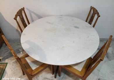 Set Meja Bulat Marble (Marble Dining Sets)
