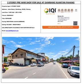 2 Storey Pre War Shop For Sale At Gambang Kuantan Pahang