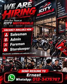 Vacancy Salesman Motorcycle Shop Klang / Shah alam