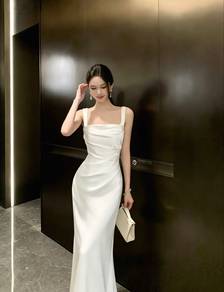 new white long casual dress