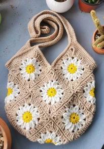 daisy flower  handmade bag 