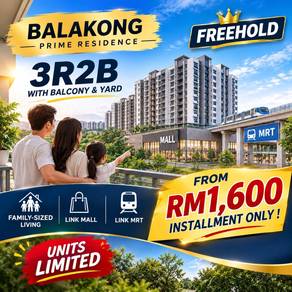 Balakong 3R - 1000sf | Full Furnish & Walk Mall | Low Dense link MRT