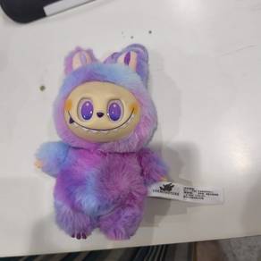 Cotton Candy Labubu keychain doll