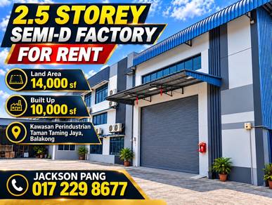 Taman Taming Jaya 2.5 Storey Semi-D Factory For Rent