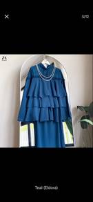 baju kurung teal blue