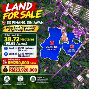 95ac Mixed Zone land at Sg Pinang, Bau Kuching for Sale