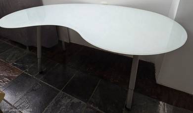 Ikea glass white top table