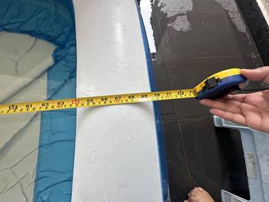 Blue and White Inflatable Family Pool