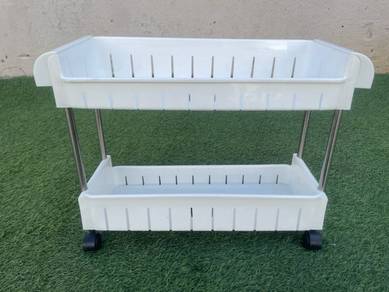 YF18M  Rak Plastik 2 Tier Slim Plastic Rack Shelf