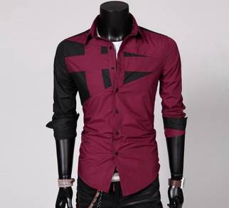 G0589 RED SHiRT KEMEJA MERAH LENGAN PANJANG 🔥