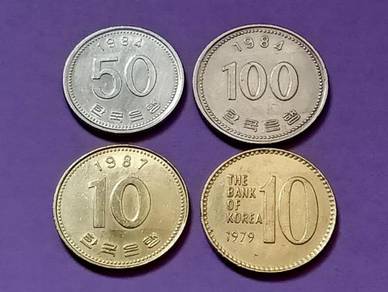 Set of 4 Korea coins