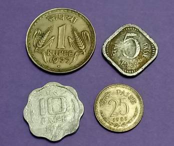 Set of 4 India coins