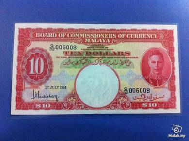 1941 King George VI 10 Dollars 006008