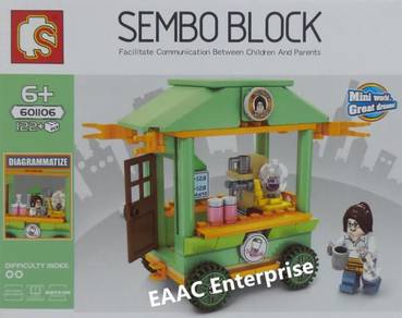 Sembo Bricks Milk Tea Moving Stalls Hawker