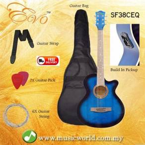 Evo sf38ceq blue acoustic guitar with pickup