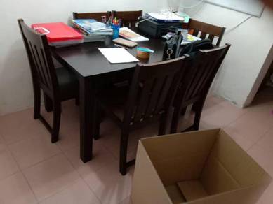 Black Solid Wood Dinning Tablet w 6 Chair TL524