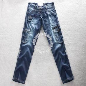 AF4572 Baggie Style Roll-Up Jean Multi-Pocket Pant