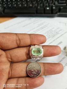 Cincin perak Zamrud colombia Est 6 carat