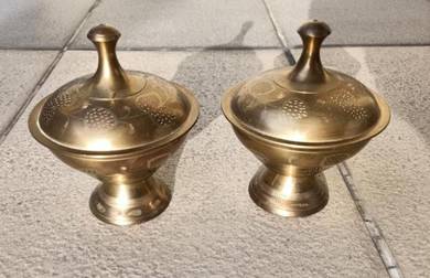 Set 2 bekas tembaga bersaiz kecil