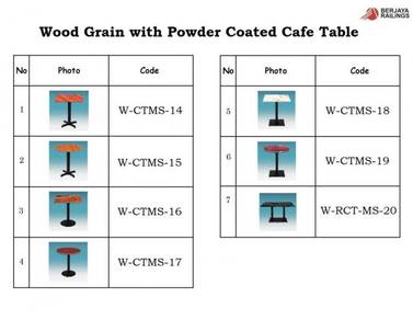 Wood Grain Fibreglass Cafe Table - W-CTMS-14