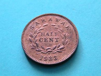 Half cent (setengah sen) C.V. Brooke Sarawak 1933