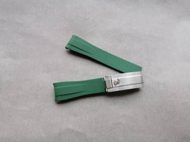 RO LEX Green 20mm Rubber B Watch Strap