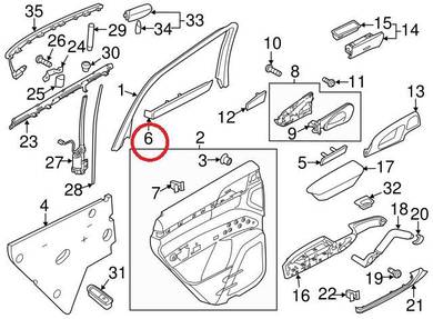 Porsche Cayenne 958 rear door panel trim