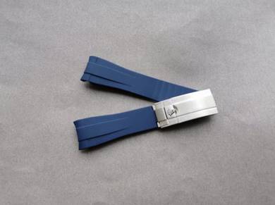 R OLEX Blue 20mm Rubber B Watch Strap