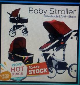 Baby stroller anti shock detachable bassinet