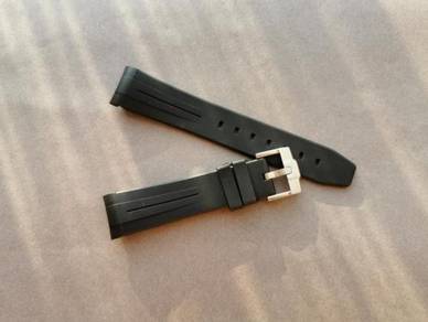 20mm Black Rubber Watch Strap