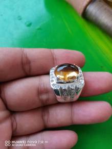 Cincin perak permata cempaka citrine