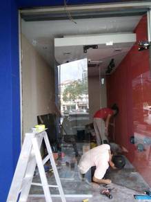 DINDING KACA KALIS PECAH l install glass wall