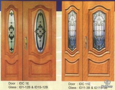 Wooden glass door solid